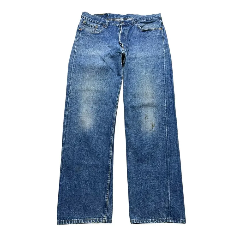 Levi's 80s 501 Jeans Men's 38x30 USA Vintage Distressed Blue Denim Actual 35x29